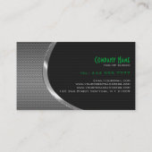 Zwart & Metallic Zilver Grijs Auto Professional Visitekaartje (Achterkant)
