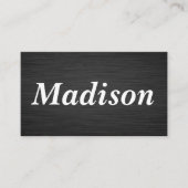 Zwart metallisch Achtergrond Visitekaartje (Voorkant)