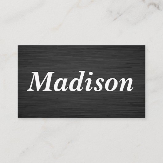 Zwart metallisch Achtergrond Visitekaartje (Voorkant)