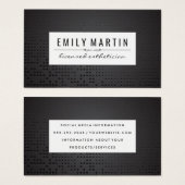 Zwart metallisch Achtergrond | Witte Lijst Visitekaartje (Voorkant /achterkant)