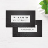 Zwart metallisch Achtergrond | Witte Lijst Visitekaartje (Bureau)