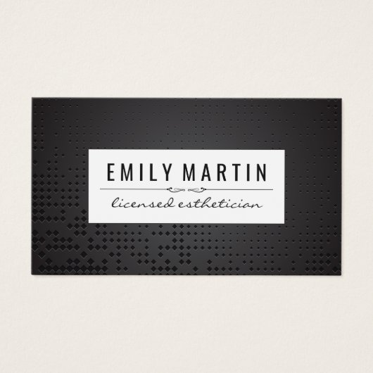 Zwart metallisch Achtergrond | Witte Lijst Visitekaartje (Voorkant)