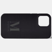 Zwart metallisch monogram Case-Mate iPhone case (Achterkant (horizontaal))