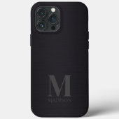 Zwart metallisch monogram Case-Mate iPhone case (Achterkant)