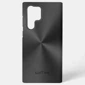 Zwart metallisch textiel Roestvrij staal Kijk uit Samsung Galaxy Hoesje (Achterkant)