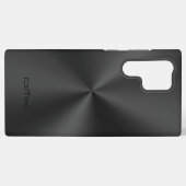 Zwart metallisch textiel Roestvrij staal Kijk uit Samsung Galaxy Hoesje (Achterkant horizontaal)