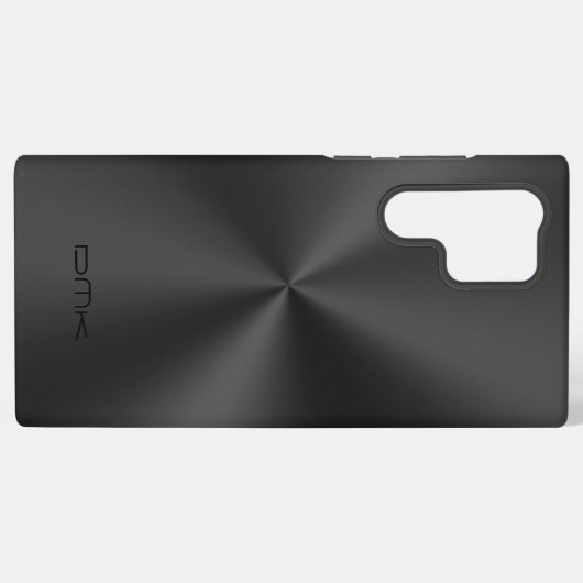 Zwart metallisch textiel Roestvrij staal Kijk uit Samsung Galaxy Hoesje (Achterkant horizontaal)