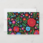 Zwart Mexicaans Borduurwerk Folk Art Info Kaart (Achterkant)