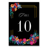 Zwart Mexicaans Fiesta Bloemen Bruiloft Kaart (Voorkant)