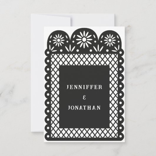 ZWART MEXICAANS PAPEL PICADO menu (Achterkant)