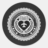 Zwart Mexicaans paspoort Ronde Sticker (Voorkant)