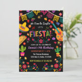 Zwart Mexicaans Verjaardagsfeestje Fiesta, Geen Si Kaart (Staand voorkant)