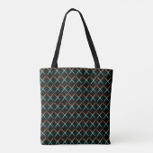 Zwart Midden-eeuws modern abstract retro patroon Tote Bag (Achterkant)