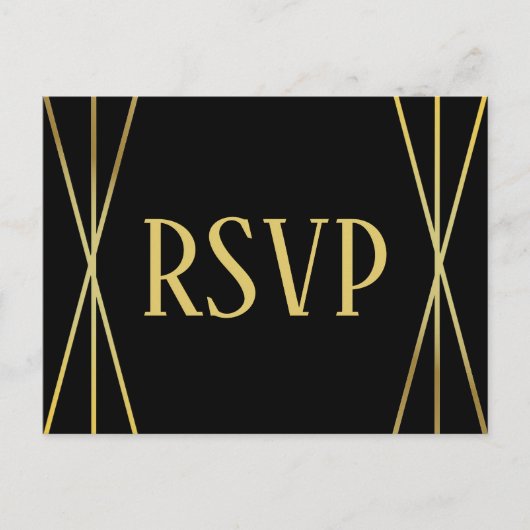 Zwart middenvormig ontwerp - RSVP/Dinner Chos Brie Briefkaart (Voorkant)