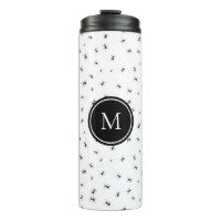 Zwart mierenpatroon monogram