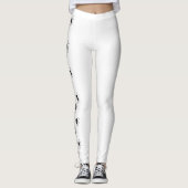 Zwart Mierenpatroon Op Wit Leggings (Voorkant)