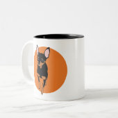 Zwart Min Pin Miniatuur Pinscher Hondenkoffie Mok (Voorkant links)