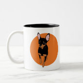 Zwart Min Pin Miniatuur Pinscher Hondenkoffie Mok (Links)