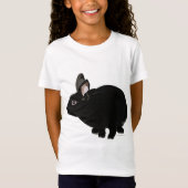 Zwart Mini Rex Konijn T-shirt (Voorkant)