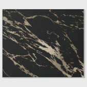 Zwart Minimaal Deluxe Goud Marmer Glanzend Glam Cadeaupapier (Vlak)