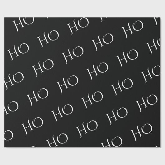 Zwart, minimaal kerstpapier cadeaupapier (Vlak)