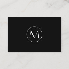 Zwart minimaal monogram Visitekaartje
