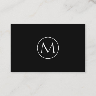 Zwart minimaal monogram Visitekaartje
