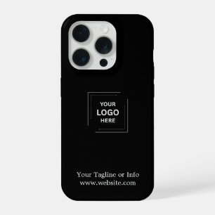Zwart Minimaal Zakelijk Logo iPhone Hoesje Ontwerp 15 Pro Case
