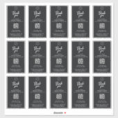 Zwart Minimal Business Logo Bedankt Box Seal Label (Vel)