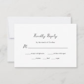 Zwart Minimal Disco Ball Wedding | Maaltijdkeuze RSVP Kaartje (Voorkant)