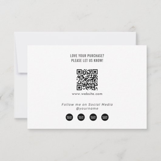 Zwart Minimal Modern Bedankt voor het winkelen (Achterkant)