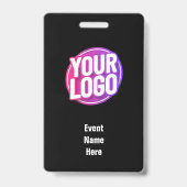 Zwart Minimal Security Event ID Badge (Achterkant)