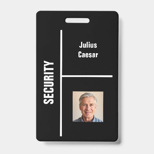 Zwart Minimal Security Event ID Badge (Voorzijde)