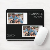 Zwart Minimal Valentijnsdag Aangepaste foto Muismat (Met muis)