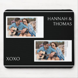 Zwart Minimal Valentijnsdag Aangepaste foto Muismat