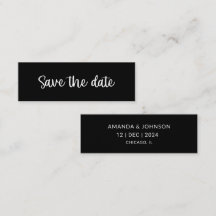 Zwart Minimal Wedding Save the Date Bladwijzer Kaa