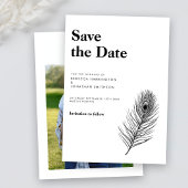 Zwart Minimal Wedding Save the Date Kaart