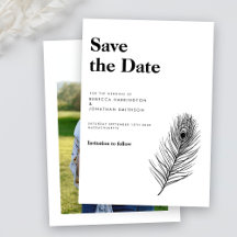 Zwart Minimal Wedding Save the Date