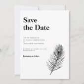 Zwart Minimal Wedding Save the Date Kaart (Voorkant)