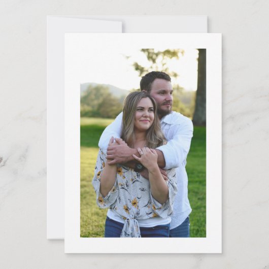Zwart Minimal Wedding Save the Date Kaart (Achterkant)