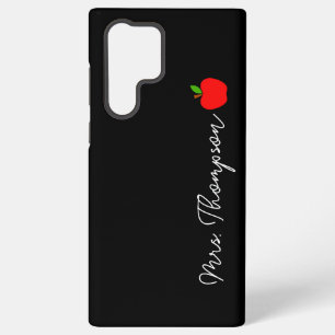 Zwart Minimale Aangepaste Naam Leraar Rood Apple G Samsung Galaxy Hoesje