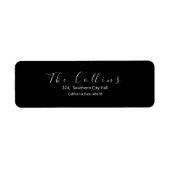 Zwart Minimale elegante retour Adres label (Voorkant)