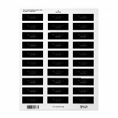 Zwart Minimale elegante retour Adres label (Full Sheet)