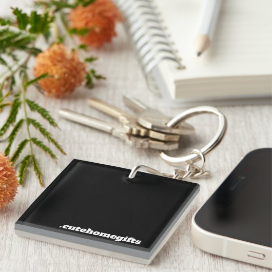 Zwart Minimale Moderne Bedrijfsvoering Sleutelhanger (Voorkant Rechts)