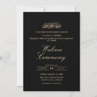 Zwart Minimale Walima ceremonie Moslim Bruiloft