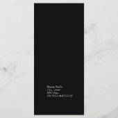 Zwart Minimalist Beauty Studio prijslijst Menu (Achterkant)