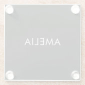 Zwart Minimalist Professioneel Gewoon Eenvoudige N Glazen Onderzetter (Achterkant)