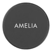 Zwart Minimalist Professioneel Gewoon Eenvoudige N Hockey Puck (Voorkant)