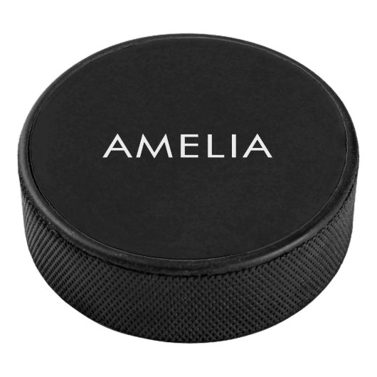Zwart Minimalist Professioneel Gewoon Eenvoudige N Hockey Puck (3/4)