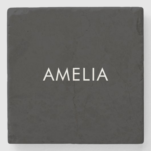 Zwart Minimalist Professioneel Gewoon Eenvoudige N Stenen Onderzetter (Voorkant)